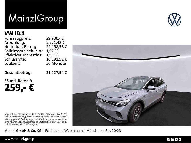 Mondsteingrau/schwarz Gebraucht 2022 VW ID.4 Pro Performance SUV | 29.930 € (Fairer Preis) - Bild 1/4