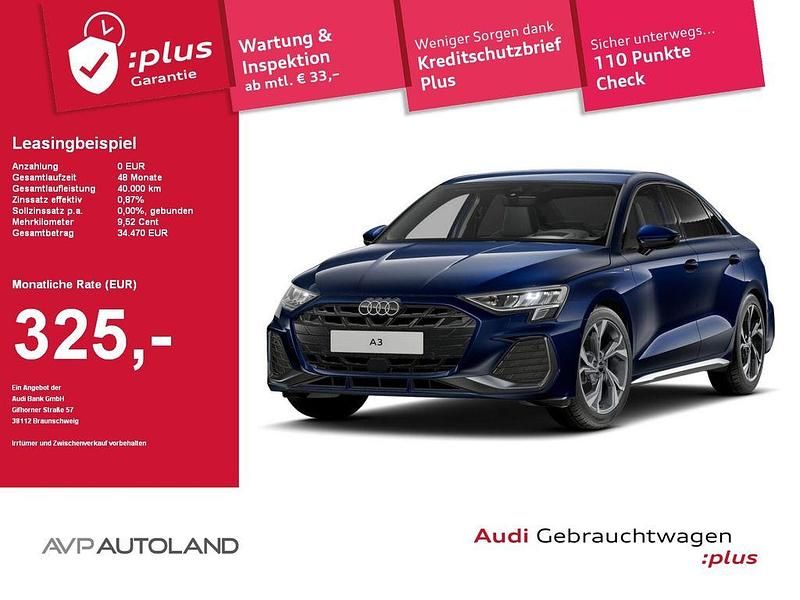 Blau Gebraucht 2025 Audi A3 S-Line Limousine | 34.470 € (Fairer Preis) - Bild 1/4
