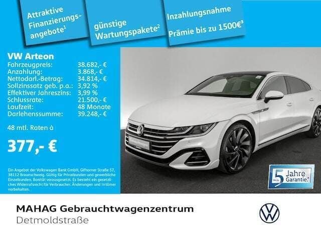 Gebraucht VW Arteon R-line 200 PS (147 kW) 2021 Oryxwhite perlmutteffekt Limousine