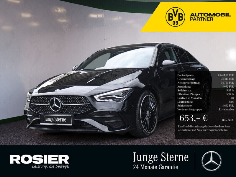 Schwarz / kosmosschwarz (metallic) Gebraucht 2024 Mercedes CLA250 AMG Limousine | 43.461 € (Etwas zu teuer) - Bild 1/4