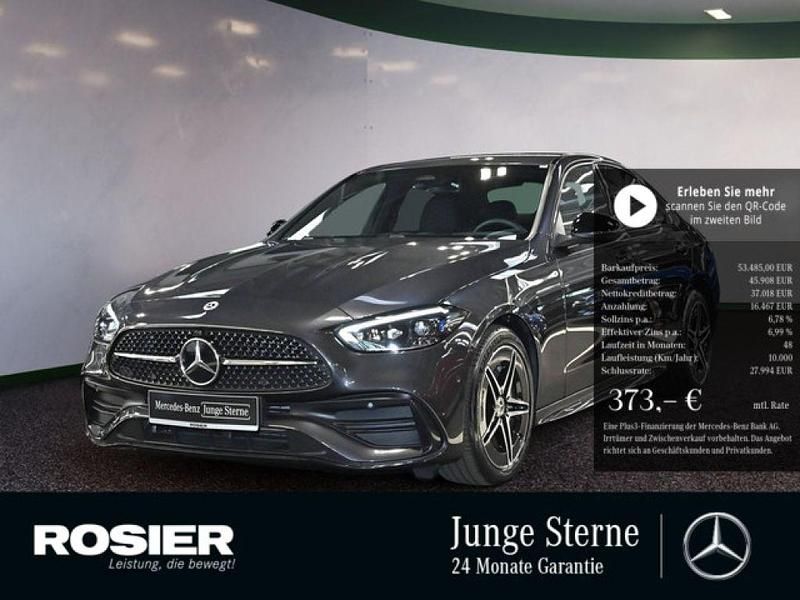Grau / graphitgrau (metallic) Gebraucht 2024 Mercedes C300e AMG Limousine | 53.485 € (Etwas zu teuer) - Bild 1/4