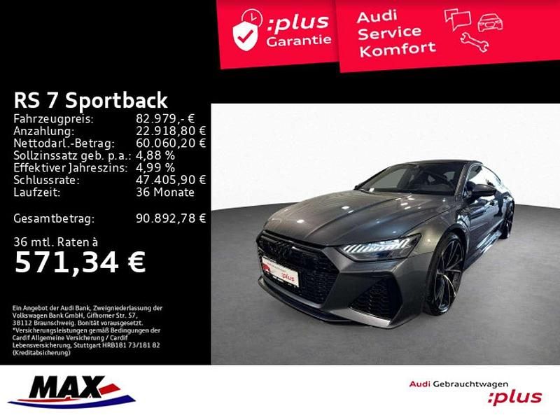 Daytonagrau perleffekt (metallic) Gebraucht 2022 Audi RS7 Sportback Sport Kleinwagen | 82.979 € (Fairer Preis) - Bild 1/3