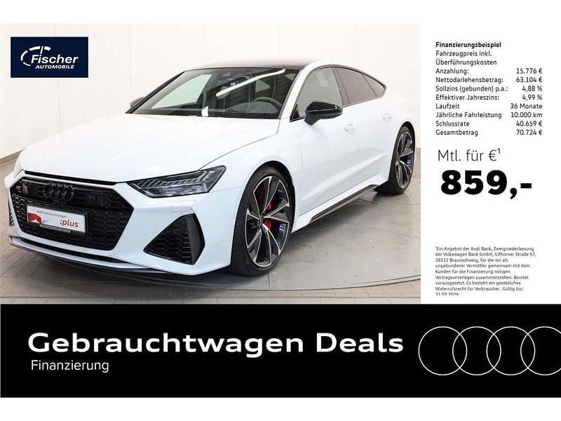 Gebraucht Audi RS7 Sportback Sport 600 PS (441 kW) 2020 Gletscherweiß metallic Kleinwagen
