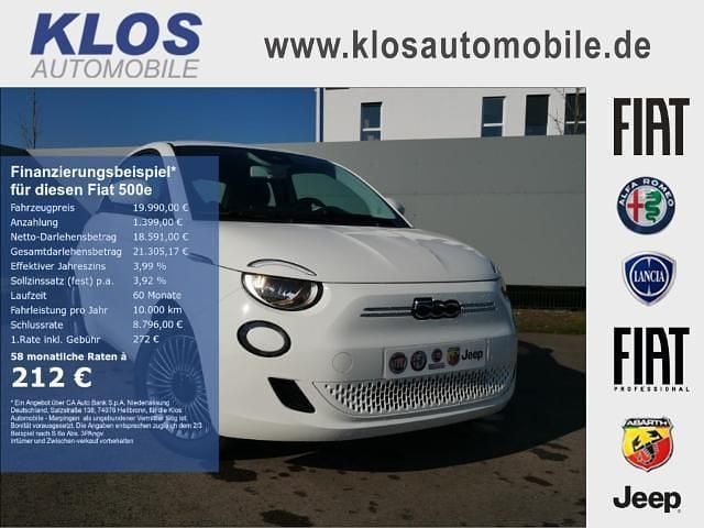 Arktis weiss Gebraucht 2022 Fiat 500e Icon Limousine | 21.990 € - Bild 1/4