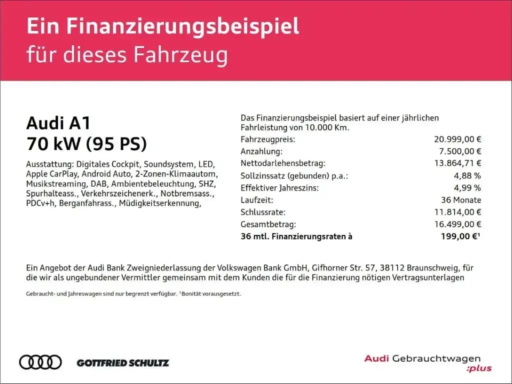 Gebraucht Audi A1 Sportback Ambiente 95 PS (69 kW) 2025 Weiss Kleinwagen