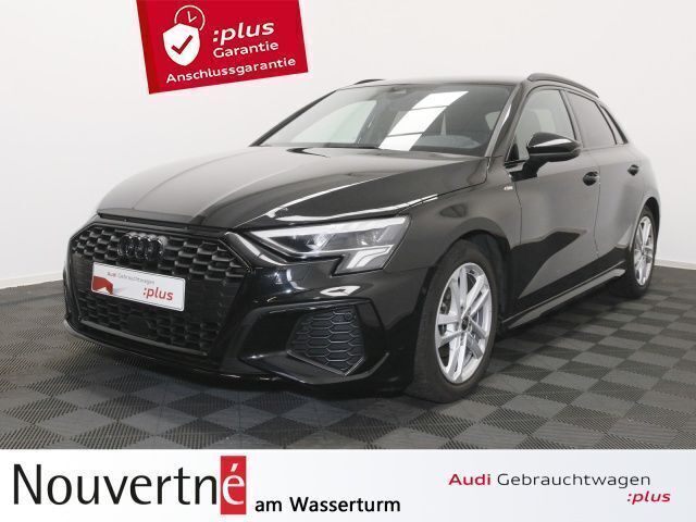 Mythosschwarz (black), metallic Gebraucht 2024 Audi A3 Sportback S-Line Kleinwagen | 41.950 € (Teuer) - Bild 1/1