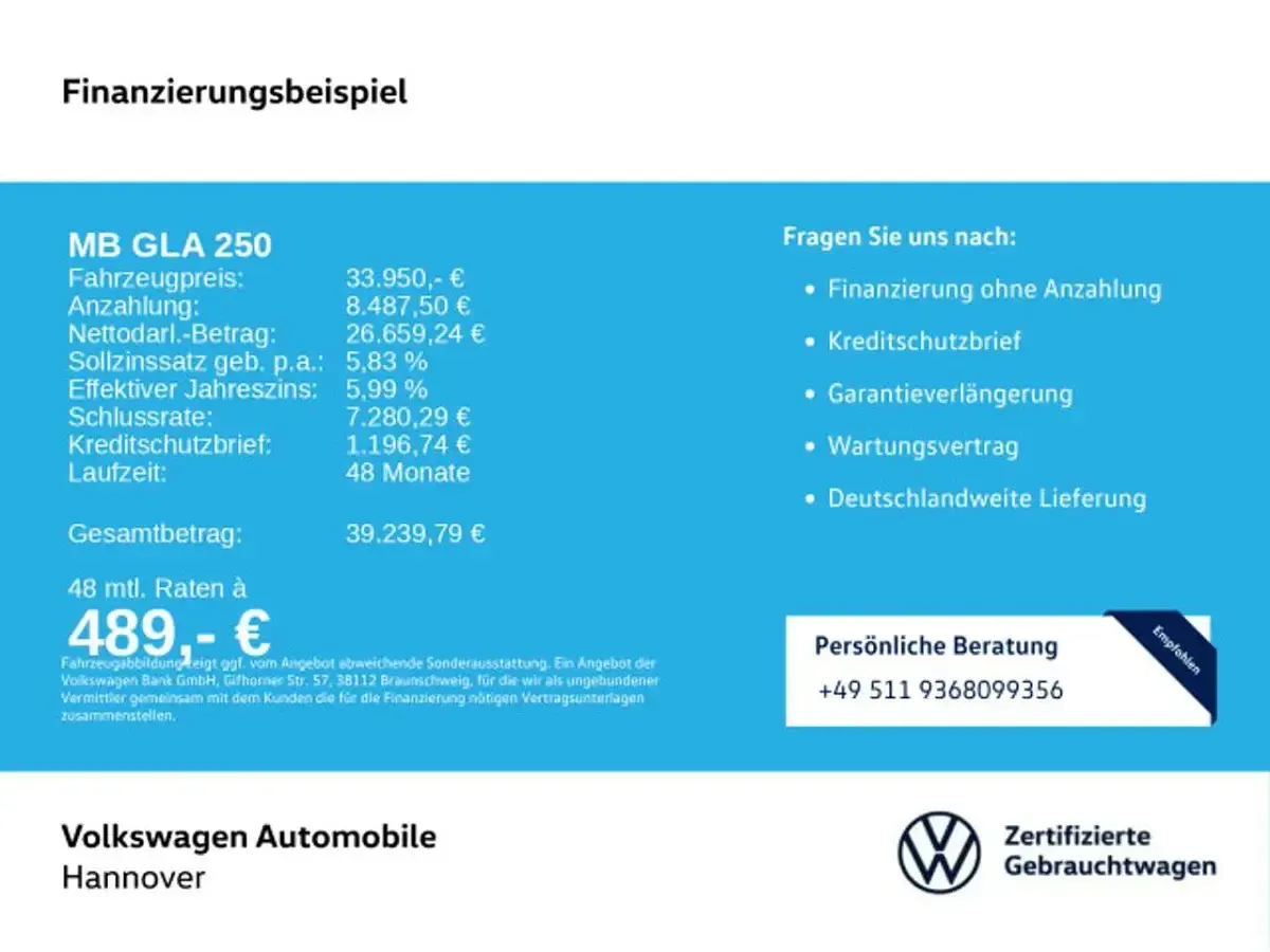 Gebraucht Mercedes GLA250 Progressive 160 PS (117 kW) 2023 Mountaingrau metallic SUV