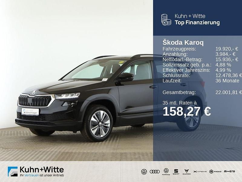Schwarz Gebraucht 2022 Skoda Karoq Ambition SUV | 19.920 € (Superpreis) - Bild 1/3