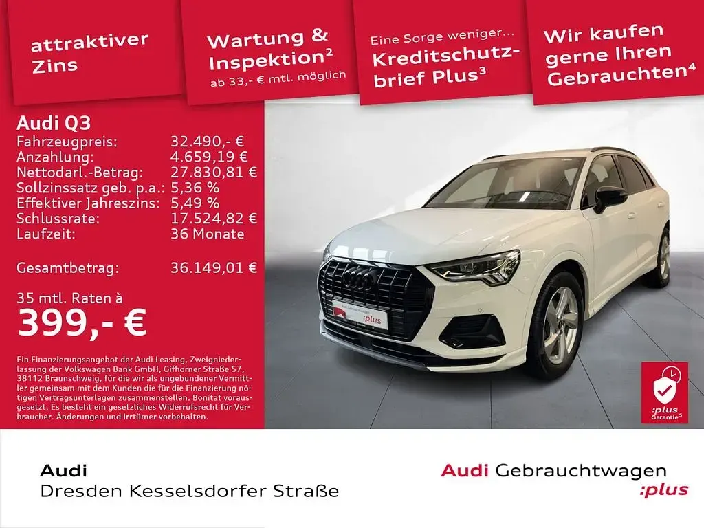 Gebraucht Audi Q3 Advanced Plus 150 PS (110 kW) 2023 Ibisweiß SUV
