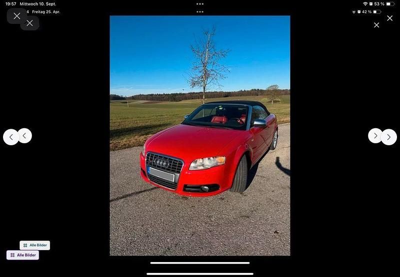 Rot Gebraucht 2006 Audi S4 Cabriolet Sport Cabrio | 14.950 € (Superpreis) - Bild 1/4