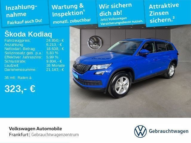 Blau Gebraucht 2021 Skoda Kodiaq Ambition SUV | 25.980 € (Superpreis) - Bild 1/4