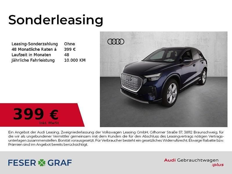 Navarrablau metallic Gebraucht 2024 Audi Q4 e-tron Advanced SUV | 42.929 € (Superpreis) - Bild 1/4