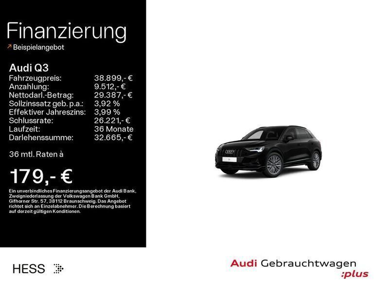 Mythosschwarz metallic Gebraucht 2024 Audi Q3 Advanced Plus SUV | 38.899 € (Fairer Preis) - Bild 1/4