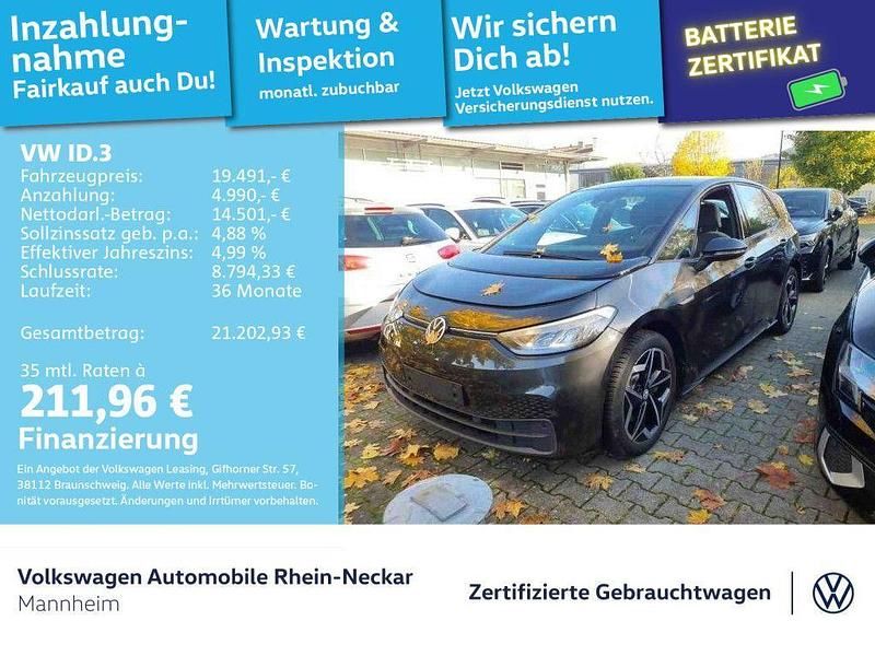 Mangangrau metallic Gebraucht 2021 VW ID.3 Pure Kleinwagen | 19.491 € (Fairer Preis) - Bild 1/3