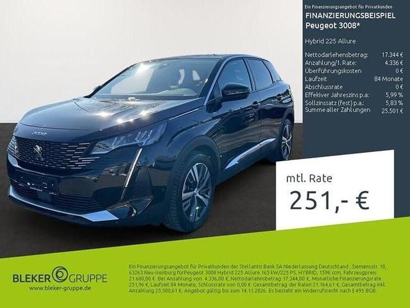 Perlaneraschwarz Gebraucht 2022 Peugeot 3008 Allure SUV | 21.680 € (Superpreis) - Bild 1/3