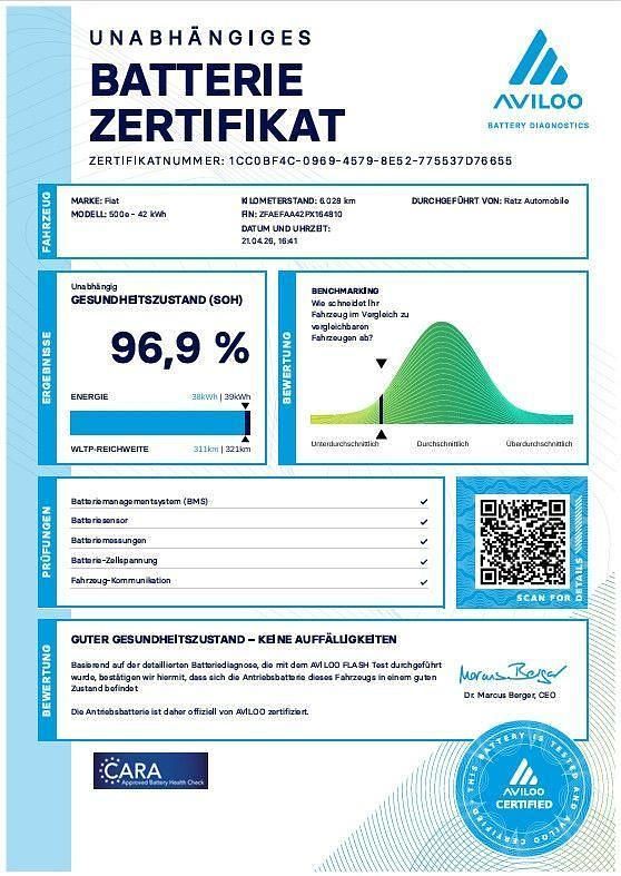 Second-hand Fiat 500e 86 kW (118 CP) 2023 Alb Berlinǎ