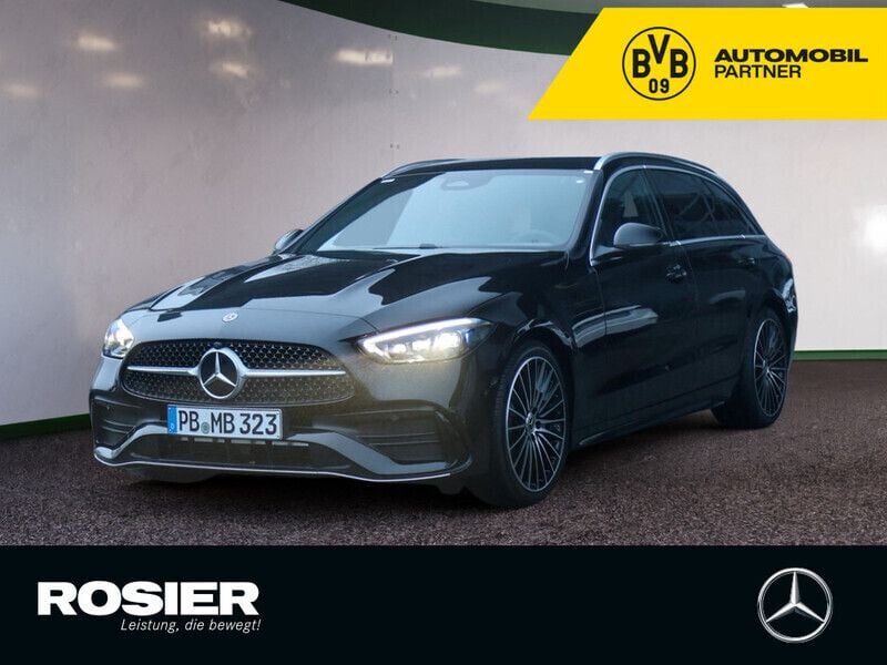 Schwarz / obsidianschwarz Gebraucht 2024 Mercedes C220 AMG Kombi | 49.990 € - Bild 1/4