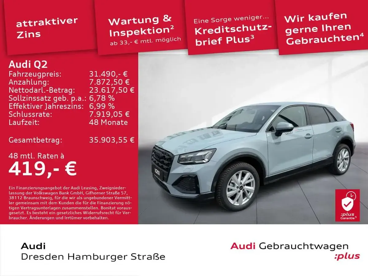 Gebraucht Audi Q2 Advanced Plus 150 PS (110 kW) 2025 Pfeilgrau perleffekt SUV