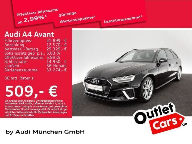 Mythosschwarz metallic Gebraucht 2023 Audi A4 S-Line Kombi | 41.899 € (Teuer) - Bild 1/1
