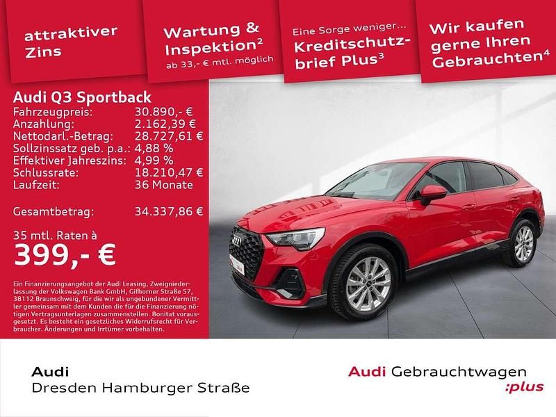 Tangorot metallic Gebraucht 2022 Audi Q3 SUV | 30.890 € (Fairer Preis) - Bild 1/3