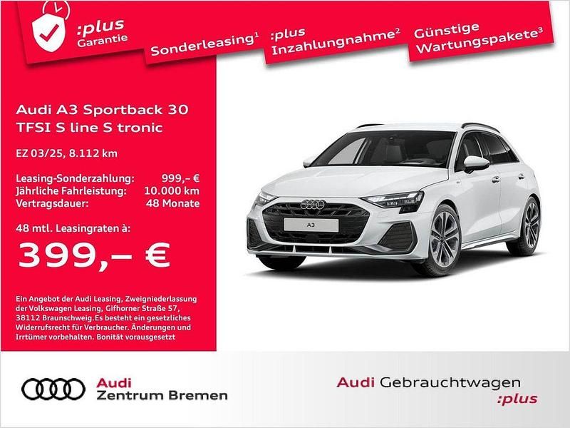 Weiß Gebraucht 2025 Audi A3 S-Line Limousine | 37.450 € (Teuer) - Bild 1/4