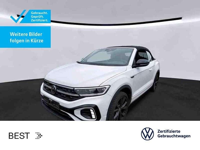 Pure white/schwarz Gebraucht 2022 VW T-Roc Cabriolet R-line Cabrio | 30.999 € (Etwas zu teuer) - Bild 1/2