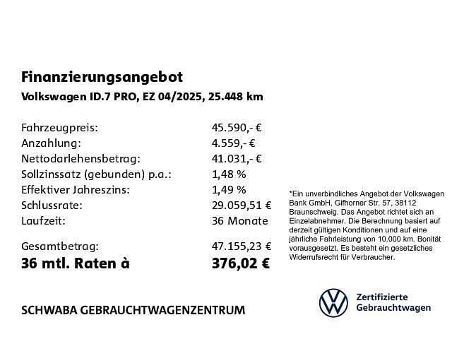Gebraucht VW ID.7 Pro 210 kW (286 PS) 2025 Stonewashed blue metallic Kombi