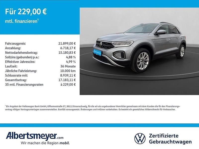 Silber Gebraucht 2022 VW T-Roc Life SUV | 21.899 € (Fairer Preis) - Bild 1/4