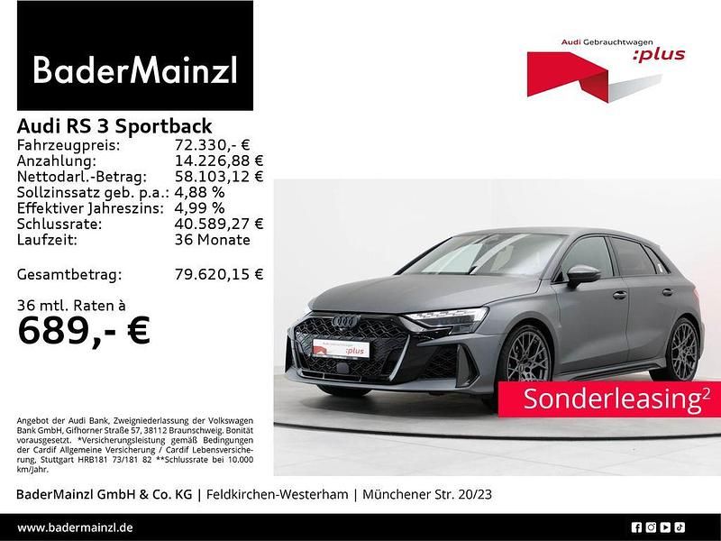 Daytonagrau polarmatt Gebraucht 2024 Audi RS3 Sportback Ambiente Kleinwagen | 69.590 € - Bild 1/3