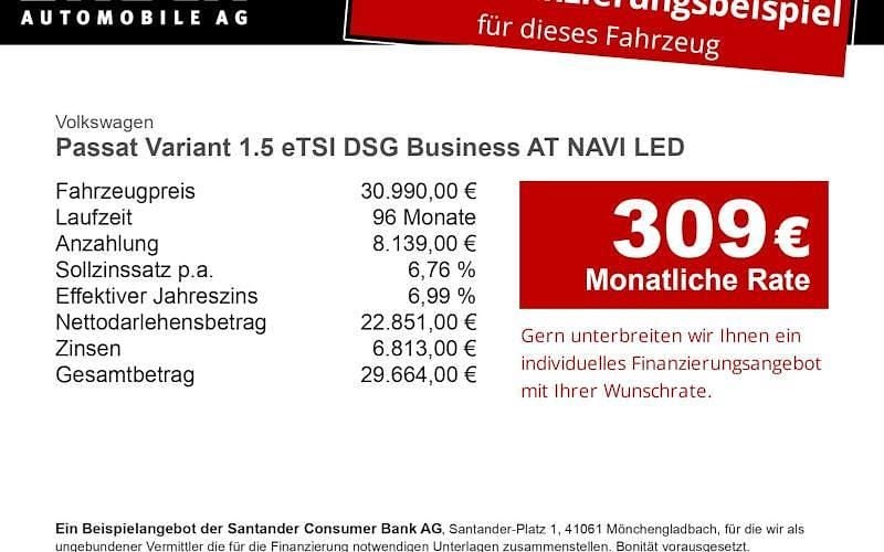 Gebraucht VW Passat Business 150 PS (110 kW) 2024 Schwarz Kombi