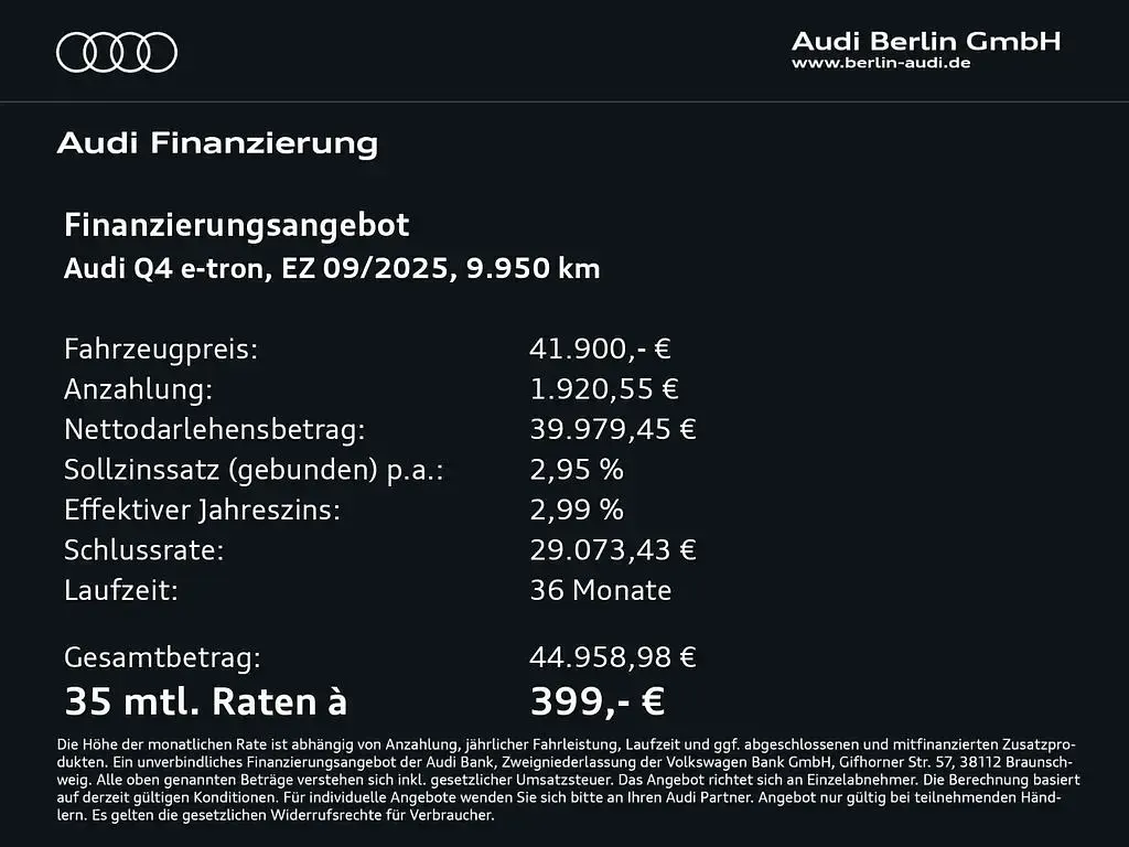 Gebraucht Audi Q4 e-tron Advanced Plus 210 kW (286 PS) 2025 Kieselgrau SUV