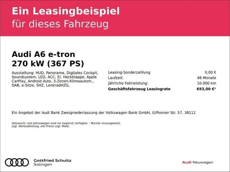 Gebraucht Audi A6 e-tron S-Line 269 kW (367 PS) 2025 Magnetgrau Kombi