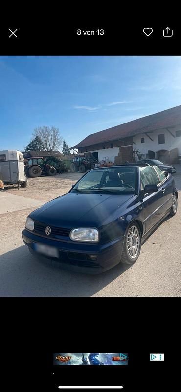 Blau Gebraucht 1997 VW Golf Cabriolet Cabrio | 999 € - Bild 1/4