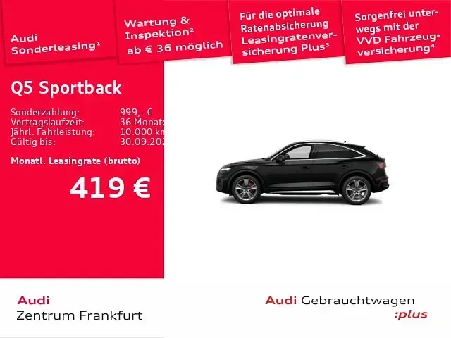 Gebraucht Audi Q5 Sportback Advanced Plus 299 PS (219 kW) 2025 Mythosschwarz metallic SUV