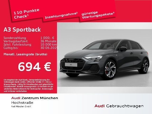 Daytonagrau perleffekt Gebraucht 2025 Audi A3 Sportback e-tron S-Line Limousine | 52.292 € (Guter Preis) - Bild 1/2