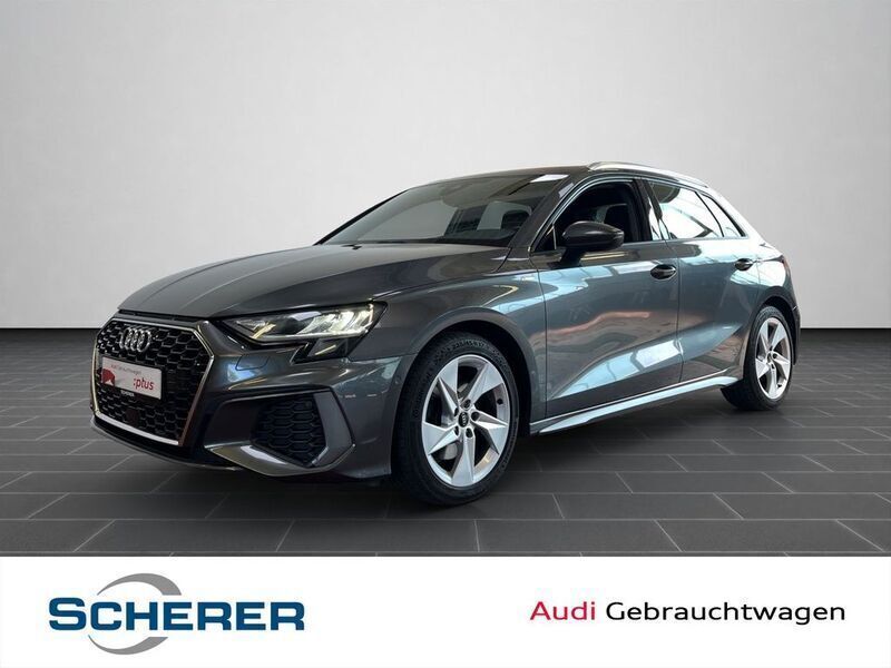 Grau Gebraucht 2021 Audi A3 Sportback S-Line Limousine | 23.950 € (Fairer Preis) - Bild 1/4