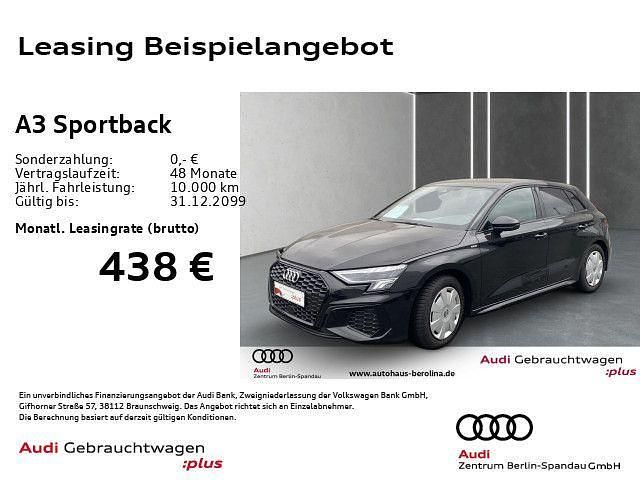 Schwarz Gebraucht 2024 Audi A3 Sportback S-Line Limousine | 33.555 € (Guter Preis) - Bild 1/4