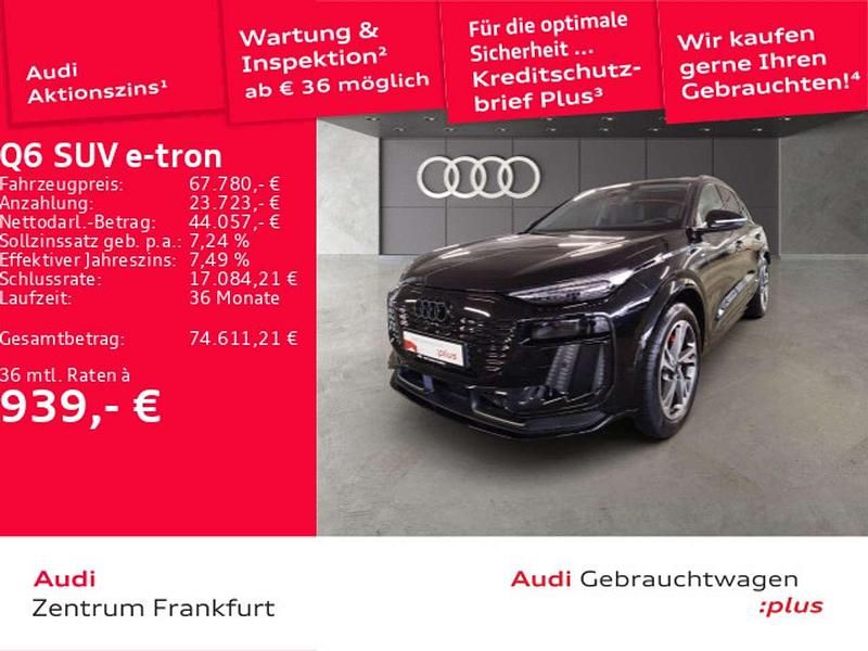 Mythosschwarz metallic Gebraucht 2025 Audi Q6 e-tron Performance SUV | 67.780 € (Fairer Preis) - Bild 1/3