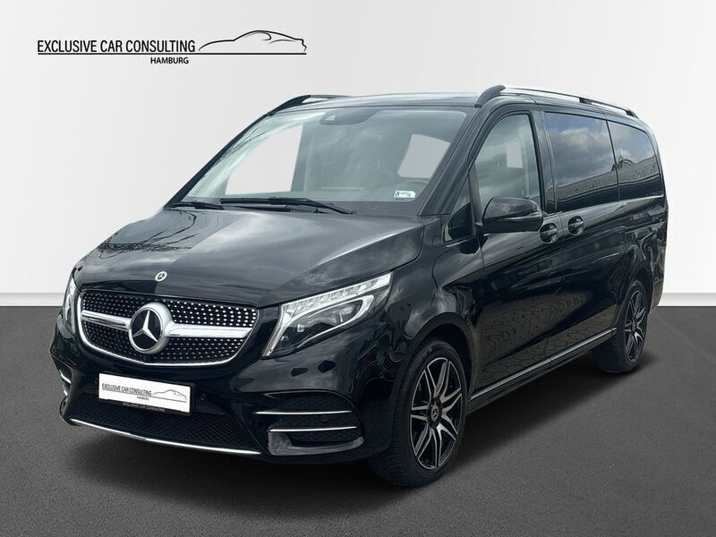 Obsidianschwarz metallic Gebraucht 2022 Mercedes V250 AMG line Van / Kleinbus | 60.990 € (Teuer) - Bild 1/4