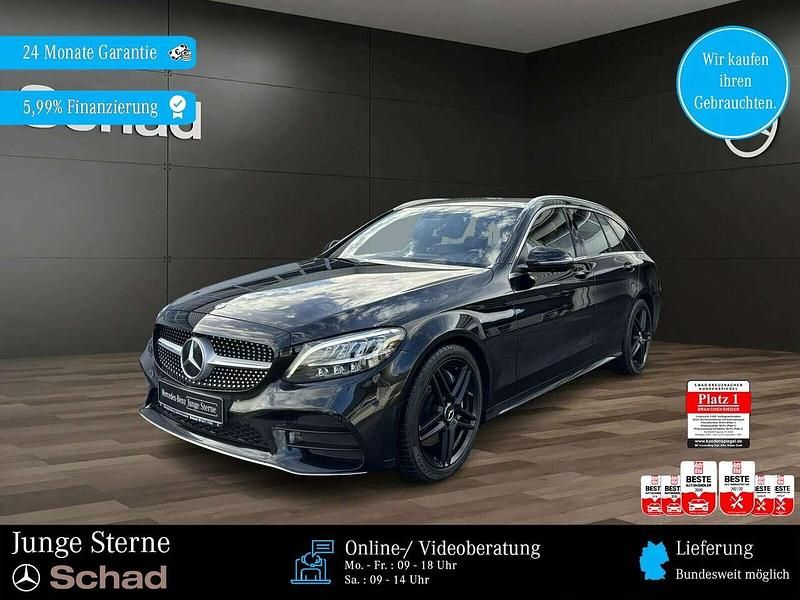 Lack obsidianschwarz Gebraucht 2020 Mercedes C300 AMG Kombi | 28.840 € (Fairer Preis) - Bild 1/4
