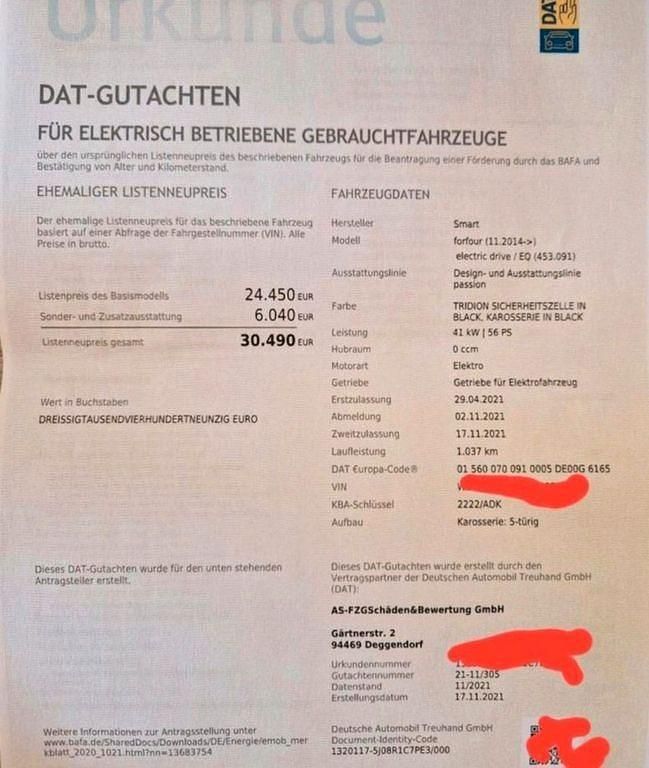 Gebraucht Smart ForFour Electric Drive Passion 60 kW (82 PS) 2021 Schwarz Kleinwagen