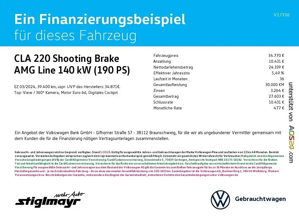 Gebraucht Mercedes CLA220 AMG line 190 PS (139 kW) 2024 Silber Coupé