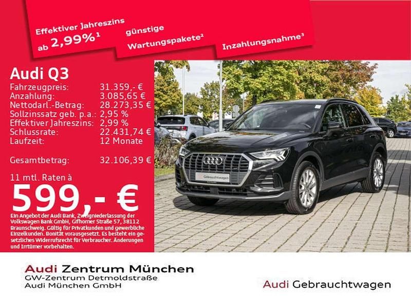 Mythosschwarz metallic Gebraucht 2022 Audi Q3 S-Line SUV | 31.359 € (Superpreis) - Bild 1/2