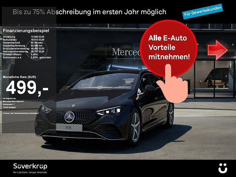Schwarzlack obsidianschwarz (metallic) Gebraucht 2022 Mercedes EQE350 AMG Limousine | 52.350 € (Etwas zu teuer) - Bild 1/2