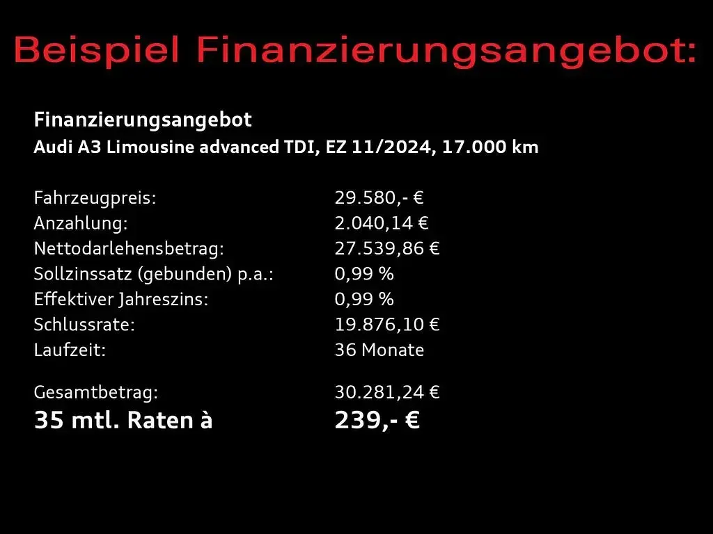 Gebraucht Audi A3 Advanced Plus 150 PS (110 kW) 2024 Grau Limousine