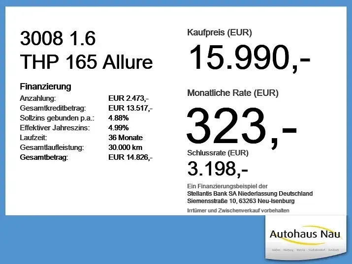 Gebraucht Peugeot 3008 Allure 165 PS (121 kW) 2018 Lack weiss perlglänzend/metallic la SUV