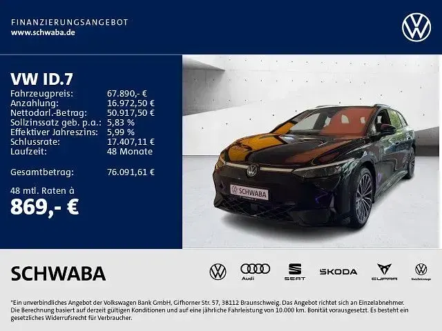 Neu VW ID.7 GTX 250 kW (340 PS) 2026 Grenadillschwarz metallic Kombi