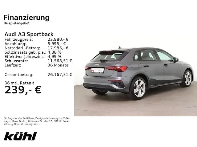 Gebraucht Audi A3 Sportback e-tron Design 204 PS (150 kW) 2021 Daytonagrau perleffekt Kleinwagen