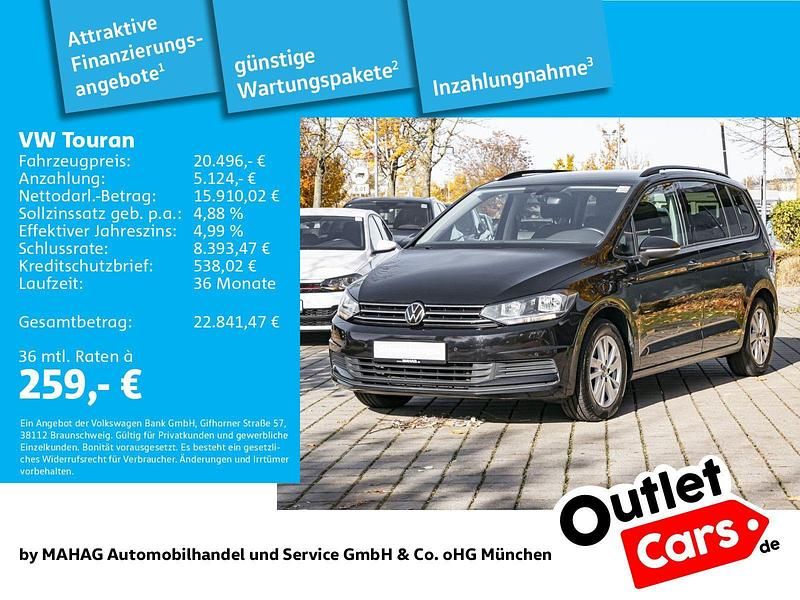 Schwarz Gebraucht 2022 VW Touran Comfortline Van / Kleinbus | 20.496 € (Superpreis) - Bild 1/2