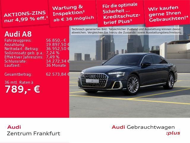 Firmamentblau metallic Gebraucht 2023 Audi A8 Ambiente Limousine | 56.850 € (Superpreis) - Bild 1/3